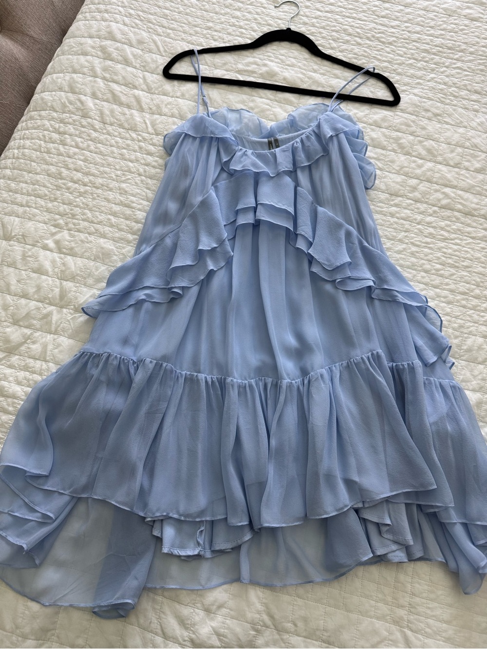 Anthropologie Tiered Ruffle Silk Mini Dress size small